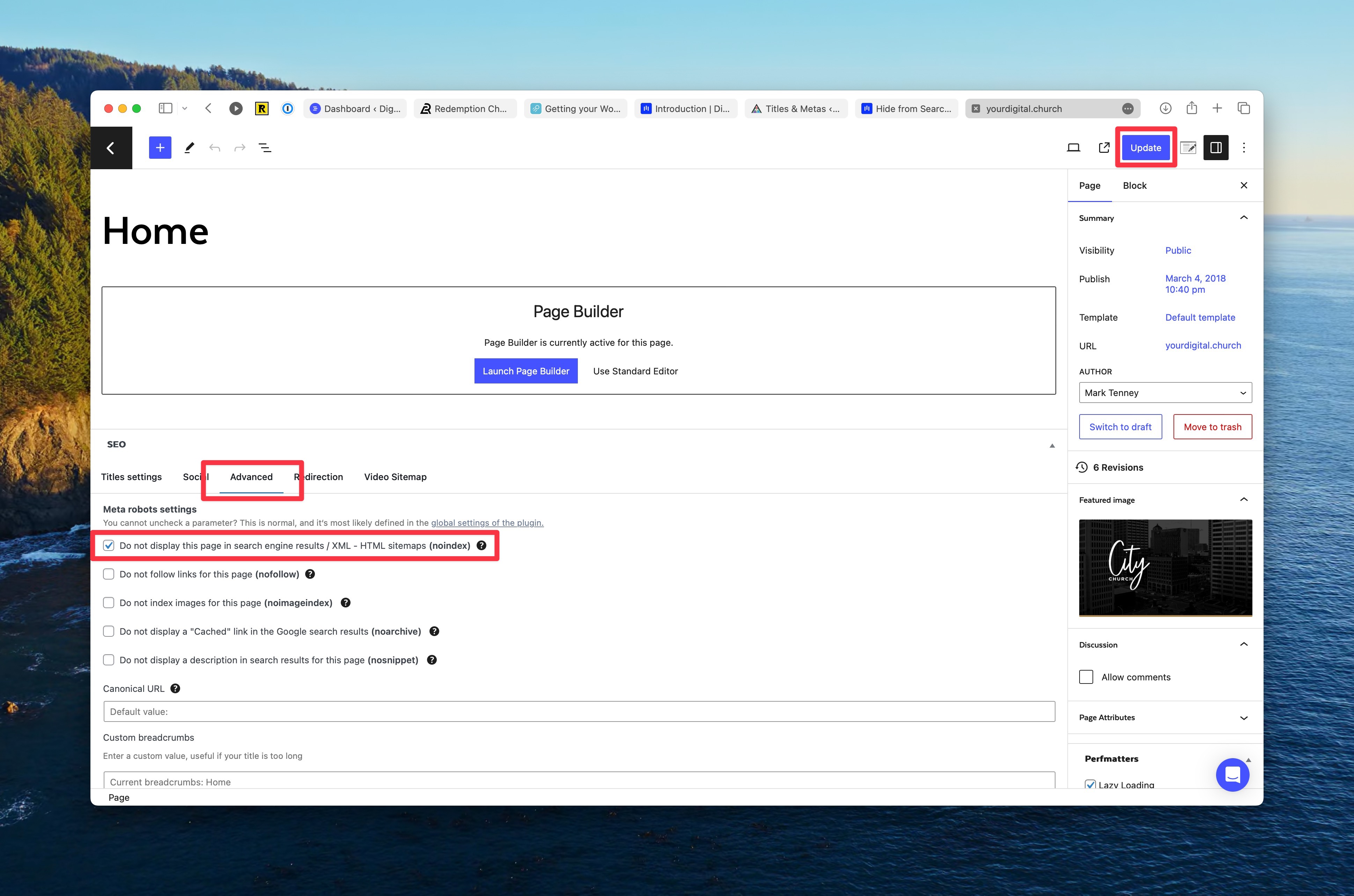 Disable Search Engine Indexing